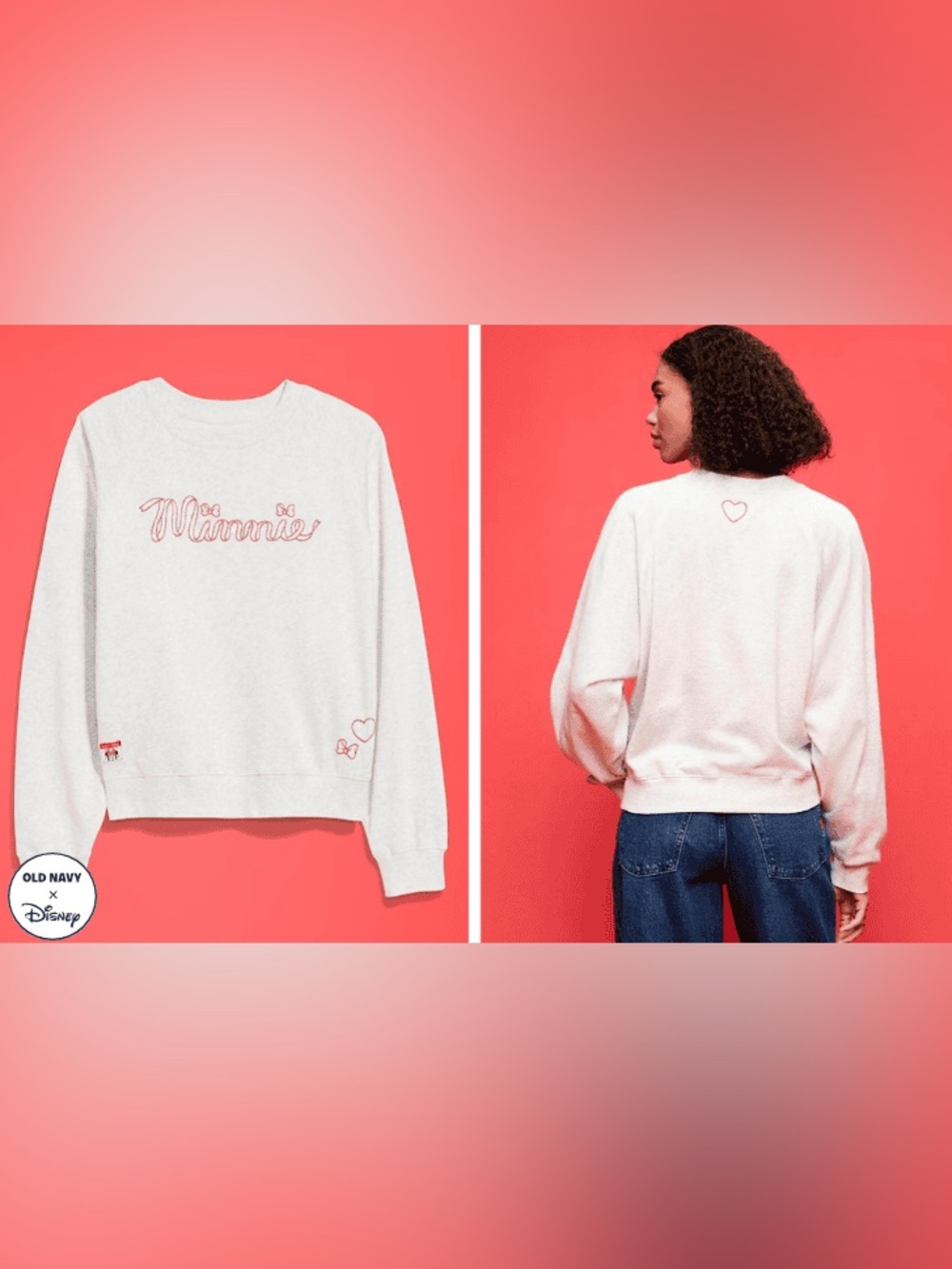 Old Navy x Disney Minnie Mouse SoComfy Oversized Graphic Sweatshirt New Size Sma